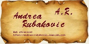 Andrea Rubaković vizit kartica